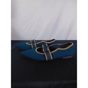 VIVAIA Pointed Toe Knit Flats Teal Blue EU 40 US 9